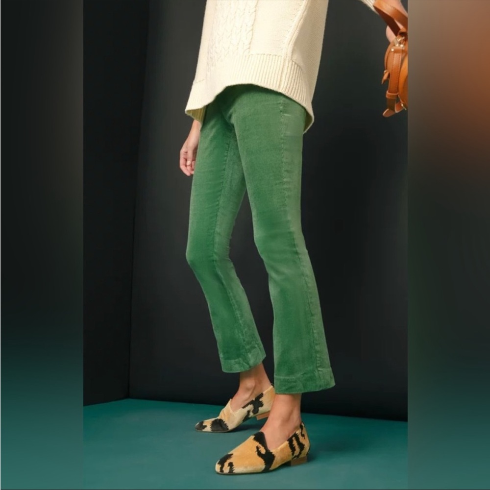 Tuckernuck Emerald Green Corduroy Ashford Pants Small High Rise Flare S